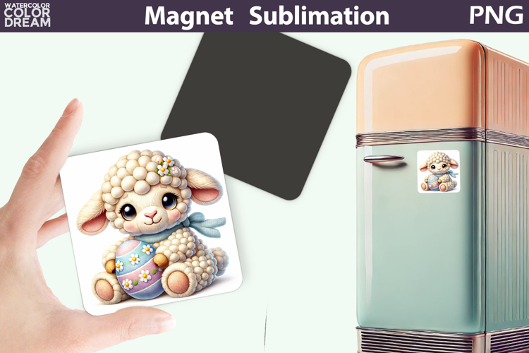 Cute Lamb Magnet Sublimation | Easter PNG