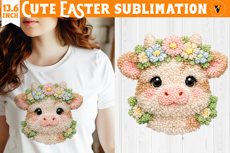 Latch hook yarn Easter Sublimation | Cute Easter animal