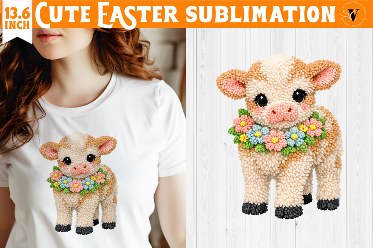 Latch hook yarn Easter Sublimation | Cute Easter animal