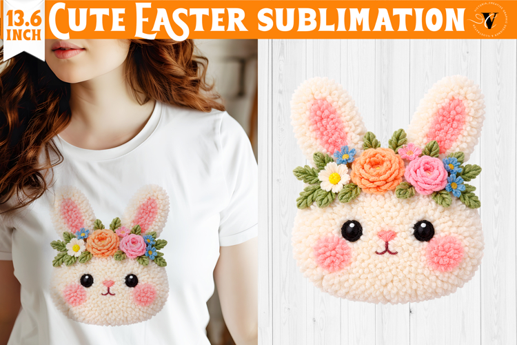 Latch hook yarn Easter Sublimation | Cute Easter animal