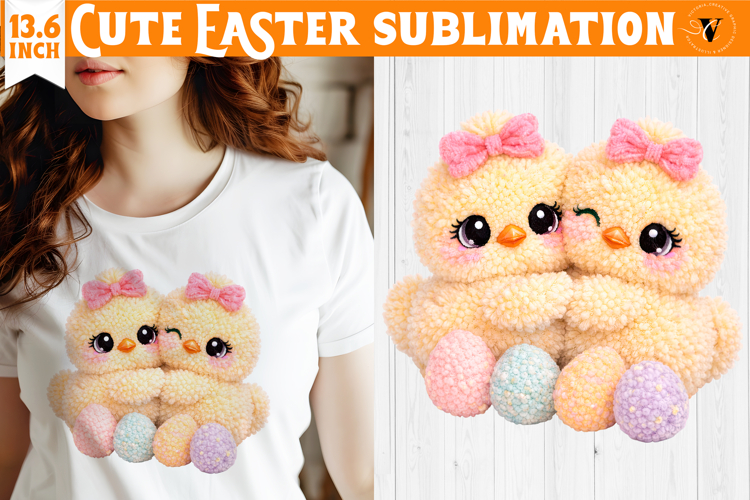 Latch hook yarn Easter Sublimation | Cute Easter animal