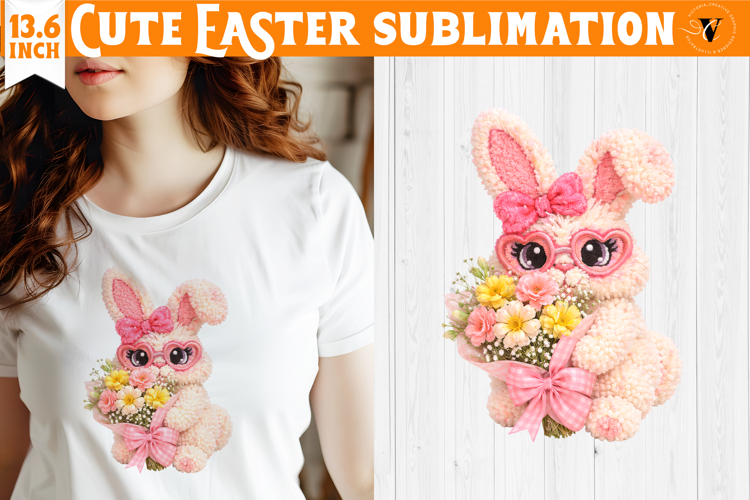 Latch hook yarn Easter Sublimation | Cute Easter animal