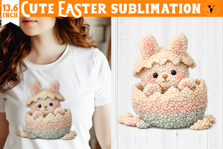 Latch hook yarn Easter Sublimation | Cute Easter animal