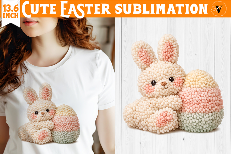 Latch hook yarn Easter Sublimation | Cute Easter animal