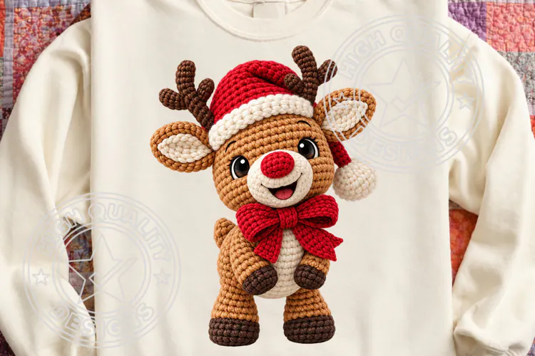 Latch Hook Yarn Crochet Reindeer png