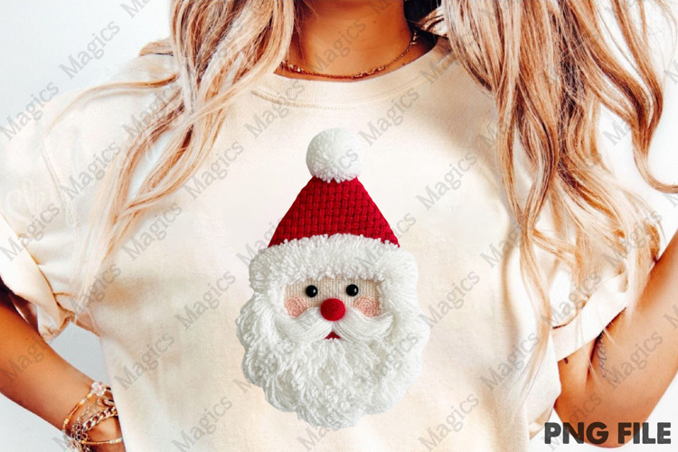 Latch Hook Yarn Crochet Santa Head png