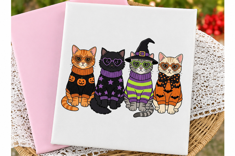 Latch Hook Yarn Halloween Cat Png example image 1