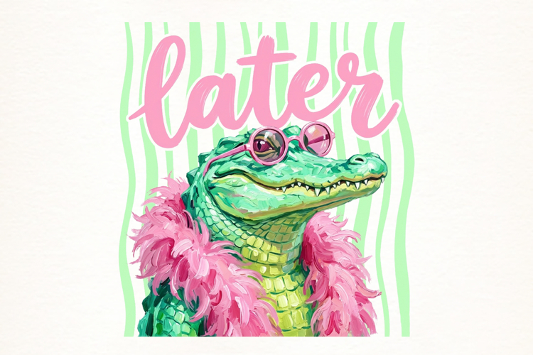 Later Gator Summer Preppy PNG example image 1