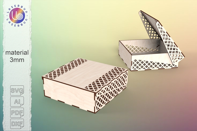 Lattice lid gift box laser cut 3mm SVG files