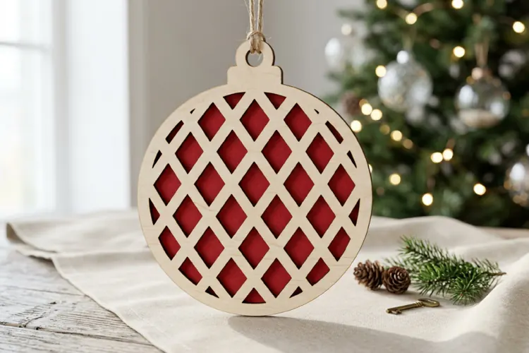 Lattice Christmas Bauble SVG Laser Cut Ornament File