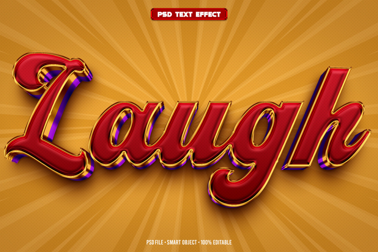 Laugh 3D editable text effect