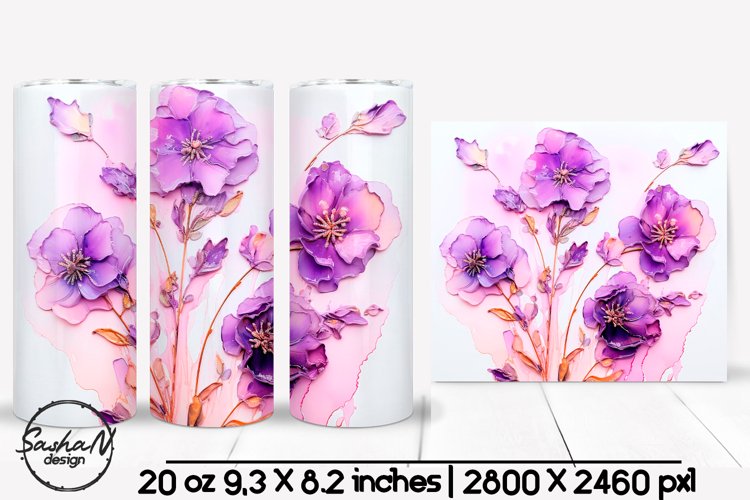Alcohol Ink Tumbler Wrap Image 2
