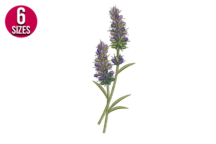 Lavender Bunch Machine Embroidery Design | Floral Pattern example image 1