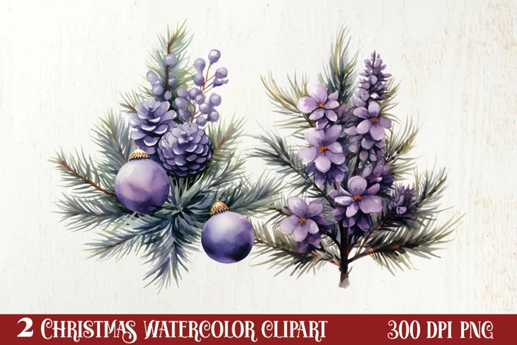 Lavender And Christmas Tree Sublimation Clipart
