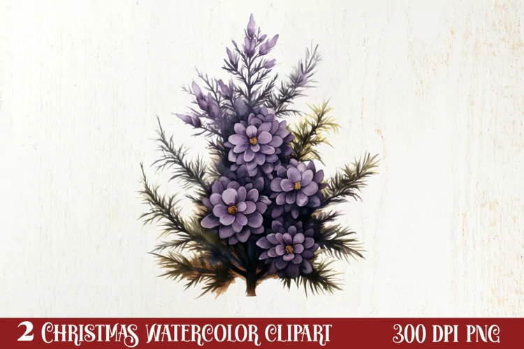 Lavender And Christmas Tree Sublimation Clipart