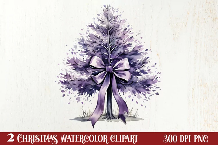 Lavender And Christmas Tree Sublimation Clipart