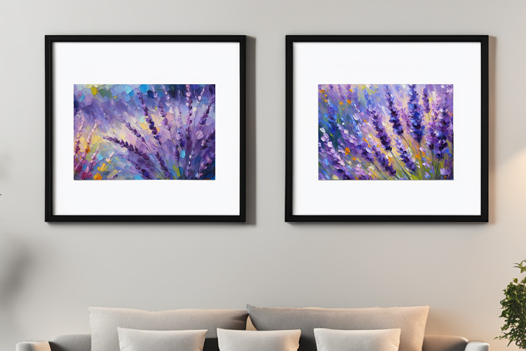 Lavender flowers in impressionist style example image 1