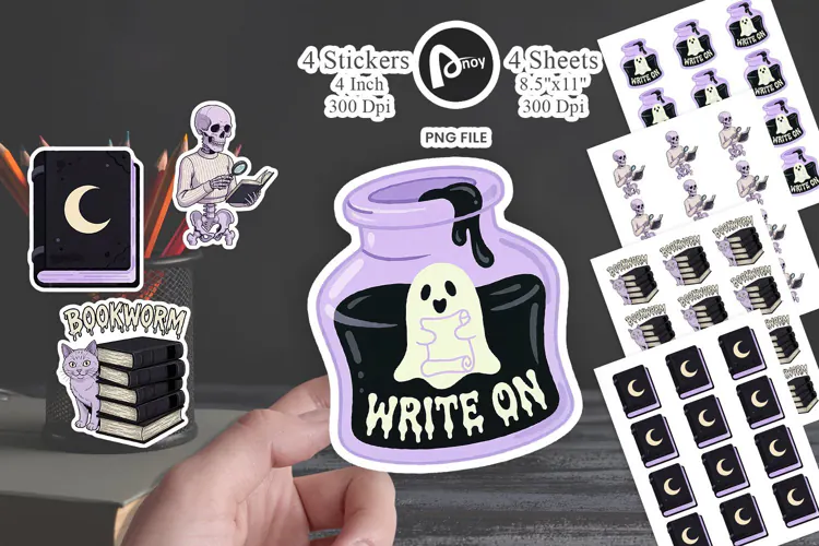 Lavender Goth Library Sticker