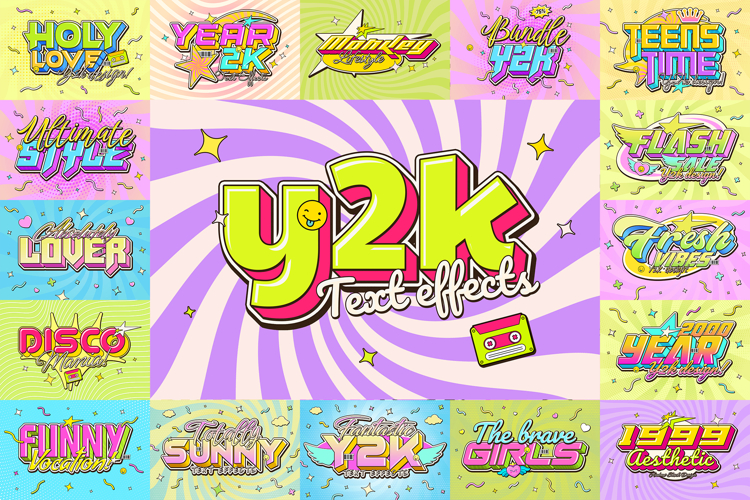 Y2k Text Effects Bundle