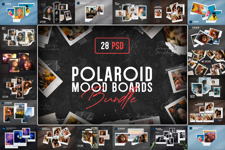 Polaroid Photo Mood Boards Bundle