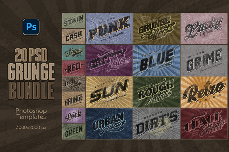 Grunge Text Effects Bundle