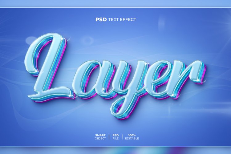 Layer 3D editable text effect
