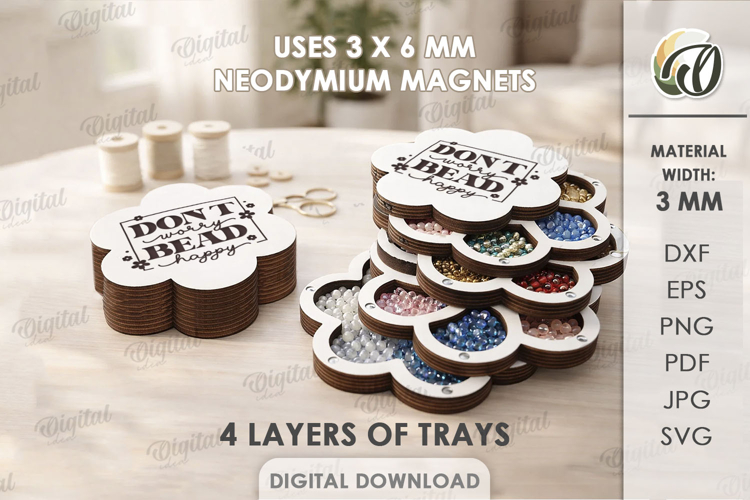 Layered Bead Organizer Laser Cut. Organizer Box SVG