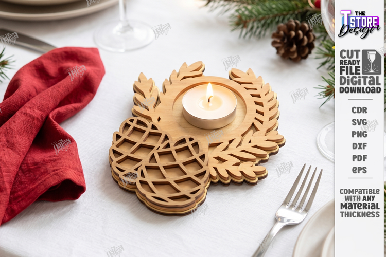 Snowflake Tealight Holder Laser Cut | Christmas Candle Tray