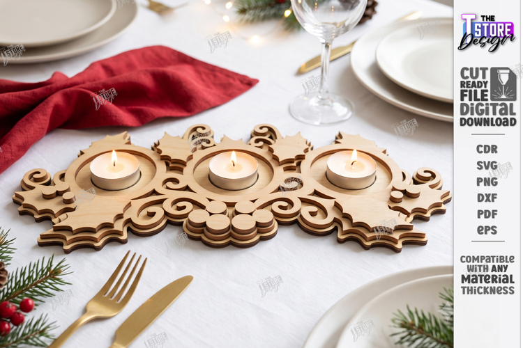 Snowflake Tealight Holder Laser Cut | Christmas Candle Tray