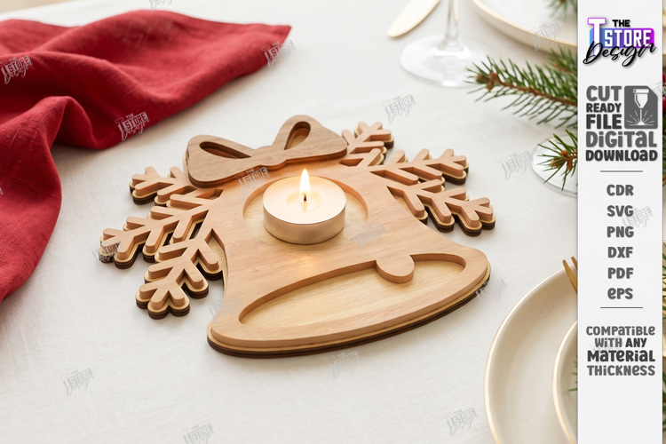 Snowflake Tealight Holder Laser Cut | Christmas Candle Tray