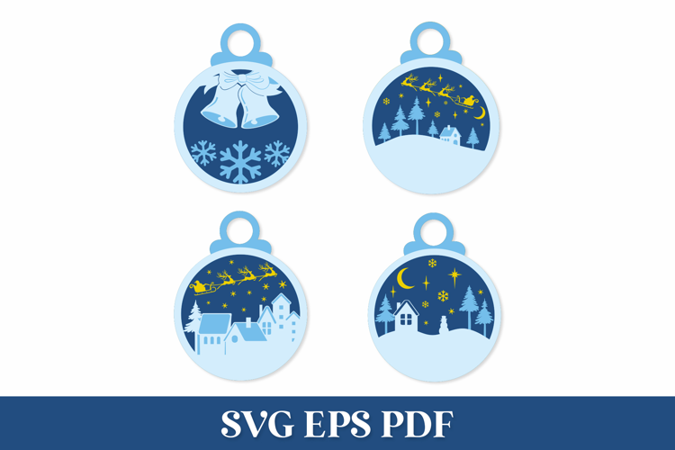 Layered Christmas Ornaments SVG Cut Files