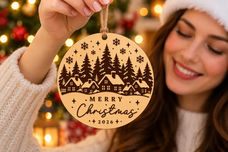 Layered Christmas Ornament 2026, Winter Laser Cut File