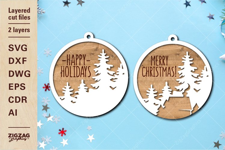 3D Layered Christmas ornament svg cut file