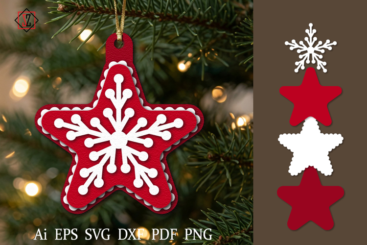 Layered Christmas Ornament Star_2 | Cutting Files
