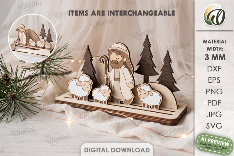 Interchangeable Christmas Toy Stand Laser Cut. Christmas SVG