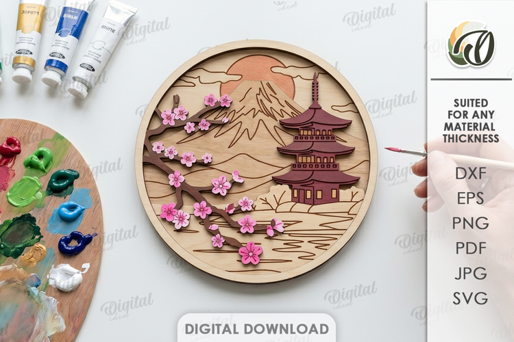 Layered Coloring Round Sign Laser Cut. Wall Decor SVG