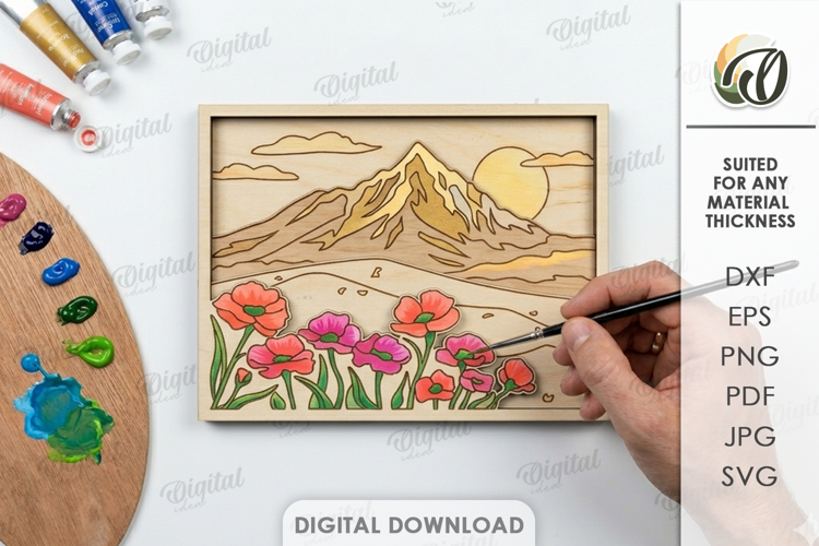 Layered Coloring Wall Sign Laser Cut. Wall Decor SVG