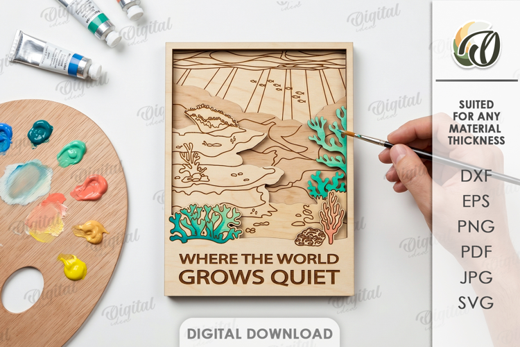 Layered Coloring Wall Sign Laser Cut. Wall Decor SVG