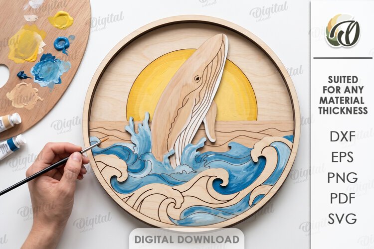 Layered Coloring Wall Decor Laser Cut. Round Wall Sign SVG example image 1