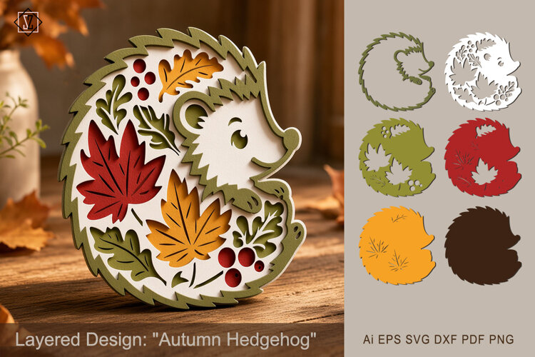 Layered Template: "Autumn Hedgehog"_2 example image 1