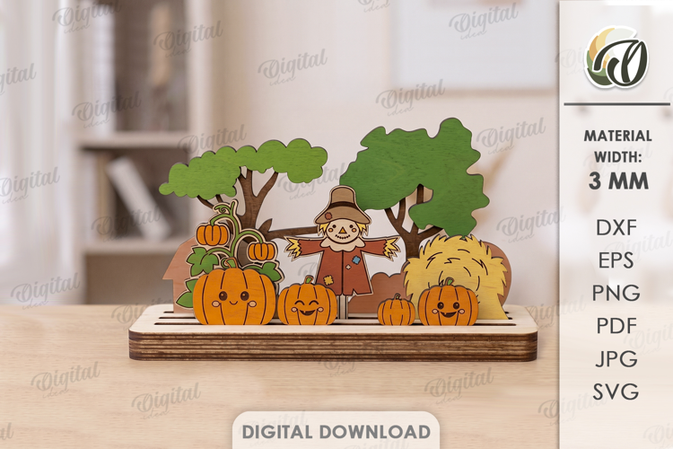 3D Layered Halloween Stand Laser Cut. Halloween Decor SVG