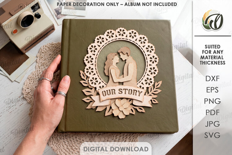 Layered Papercut Album Cover Decor. Paper Decoration SVG example image 1