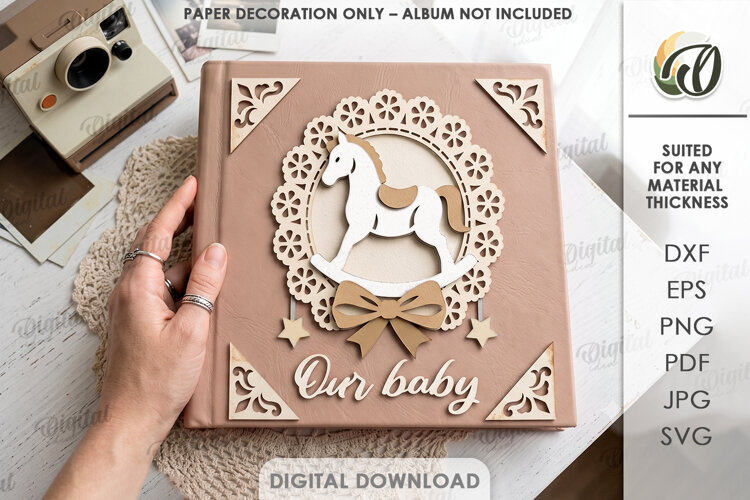Layered Papercut Album Cover Decor. Paper Decoration SVG example image 1