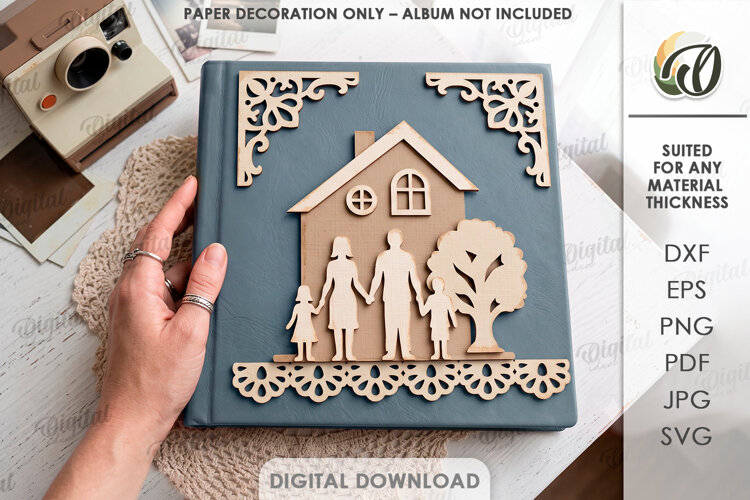 Layered Papercut Album Cover Decor. Paper Decoration SVG example image 1