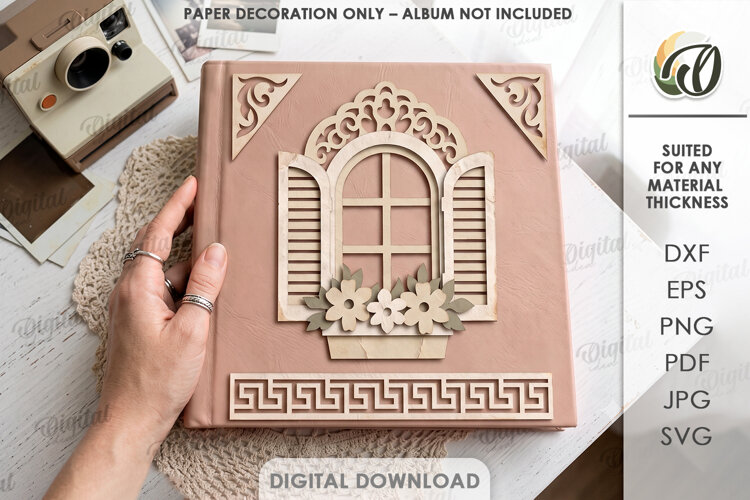 Layered Papercut Album Cover Decor. Paper Decoration SVG example image 1