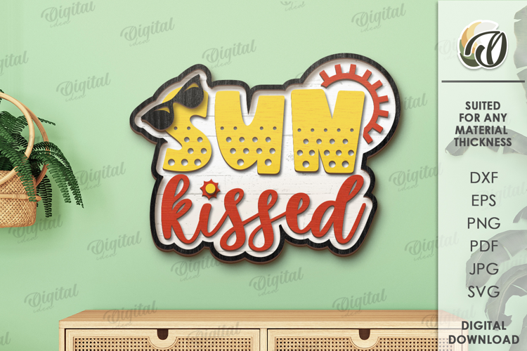 Summer Sign Laser Cut. Summer Decor SVG. Layered Laser