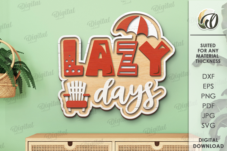 Summer Sign Laser Cut. Summer Decor SVG. Layered Laser
