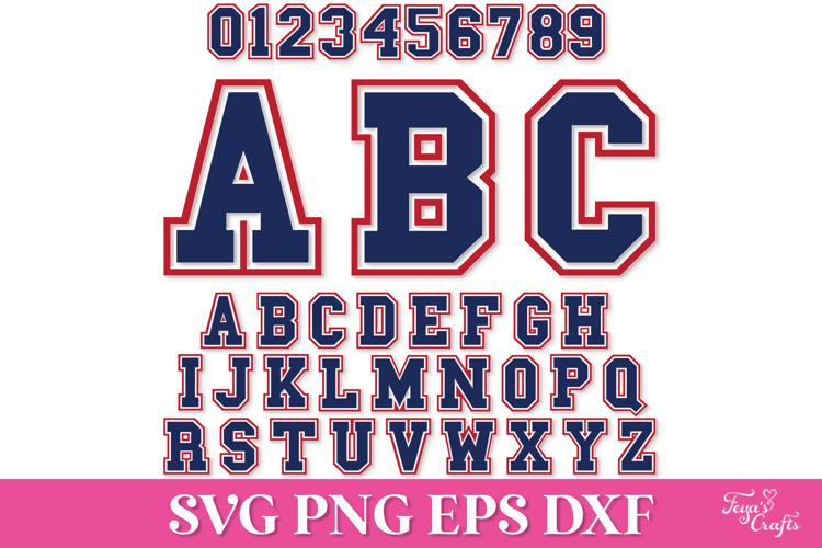 Layered Varsity SVG Alphabet