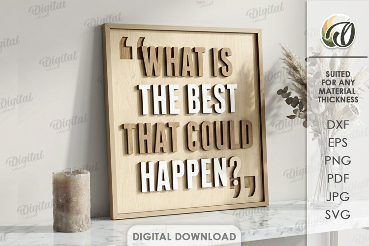 3D Layered Wall Word Art Sign Laser Cut. Wall Decor SVG