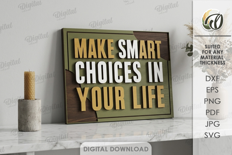 3D Layered Wall Word Art Sign Laser Cut. Wall Decor SVG